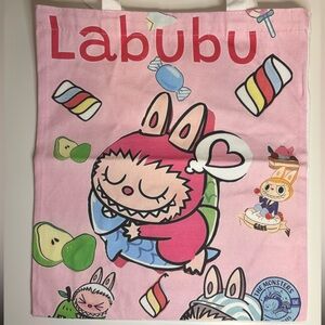 Pink Candy Labubu Reusable Shopping Tote Bag